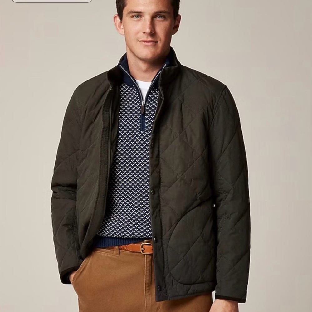 J. Crew Sussex Quilted Jacket with Primaloft in Dark Olive